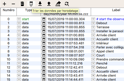 dans le logiciel actograph